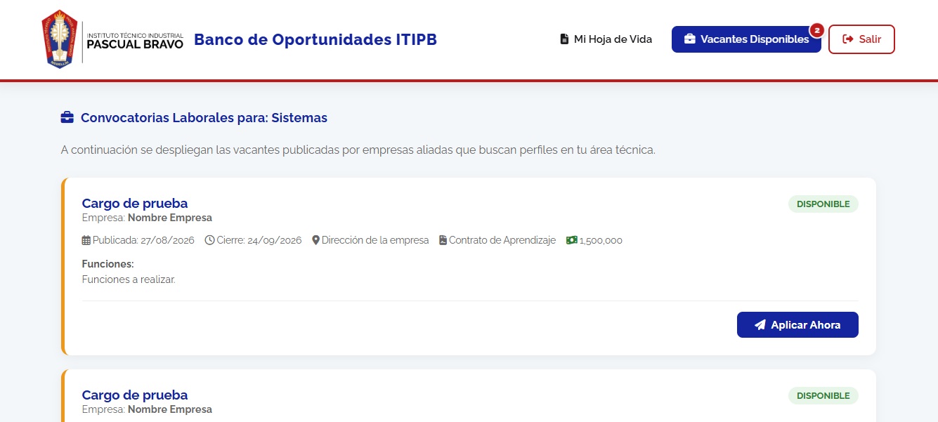 Vacantes Filtradas