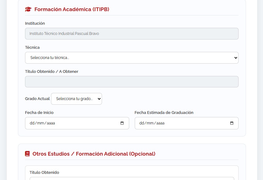 Registro Formación