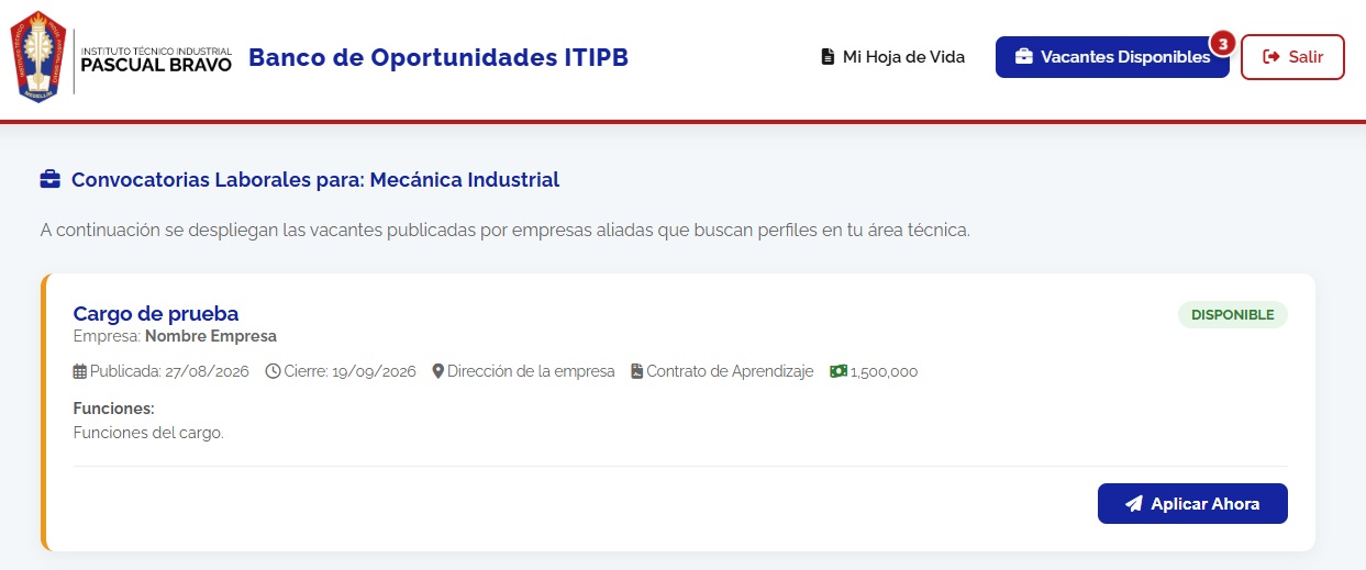 Vacantes Filtradas