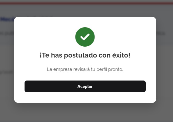 Botón Ya te Postulaste